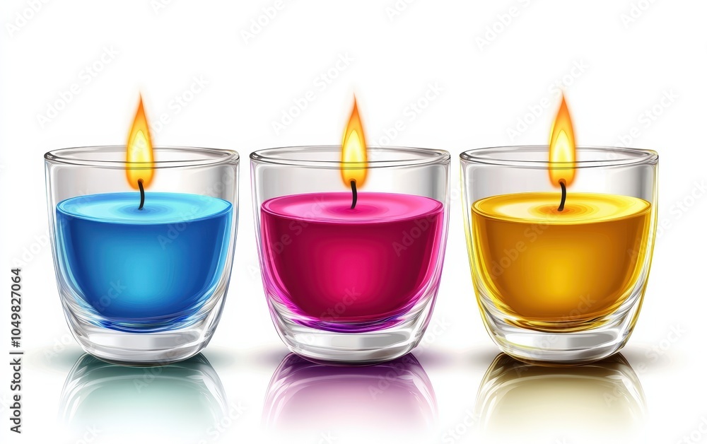 color Candle in Glass on a clean white background color Candle in Glass on a clean white background