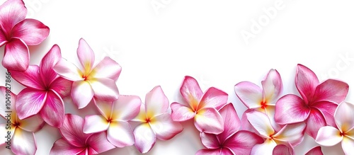 Plumeria flowers set agains...