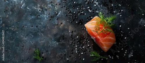 A piece of salted salmon ga...