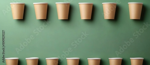 Paper cups on a green backd...
