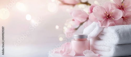 Soft towels and pink flower...