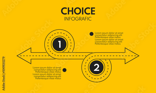 road line with ring 2 different exits, vector infographics template