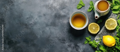 Herbal tea infused with min...