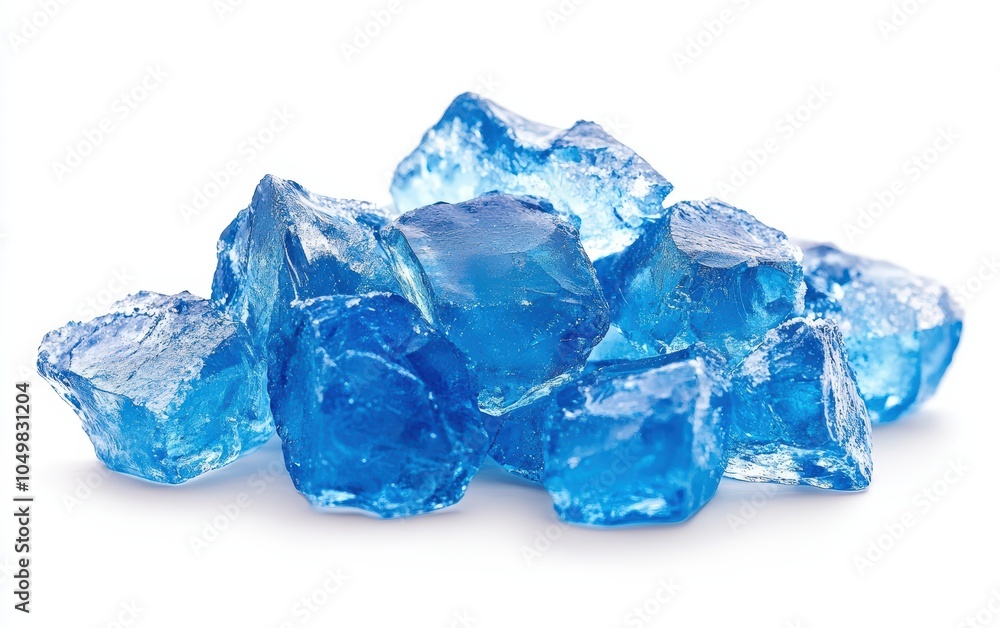 Obraz premium blue ice on a clean white background