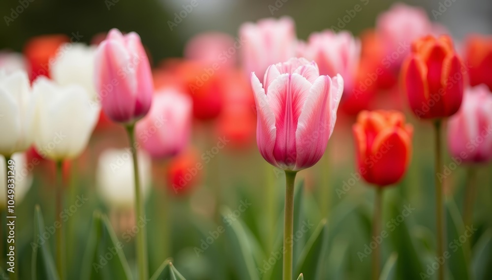 Blooming with joy A vibrant garden of tulips Blooming with joy A vibrant garden of tulips