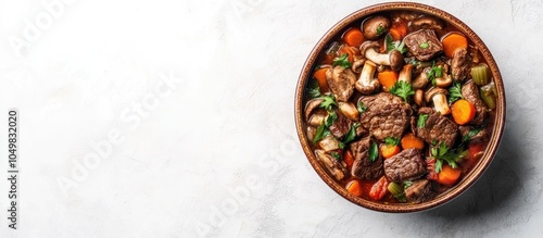 Beef mushrooms and vegetabl...