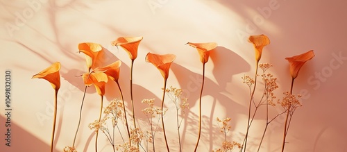 Creative autumn floral flat...