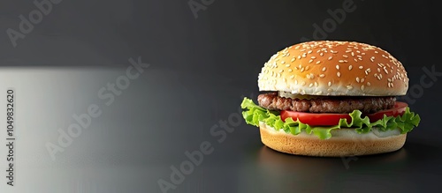 burger on a gray background...