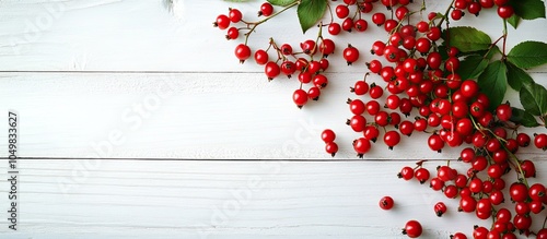 Fresh ripe rowan berries on...
