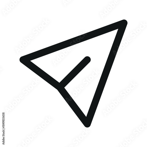 Paper plane UI icon, send message simple line user interface vector symbol