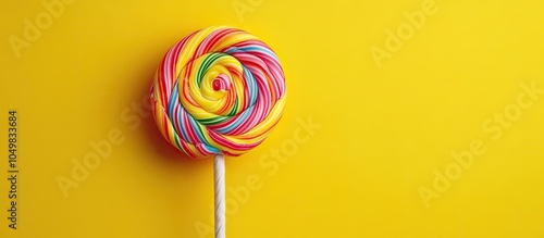 spiral lollipop against a y...