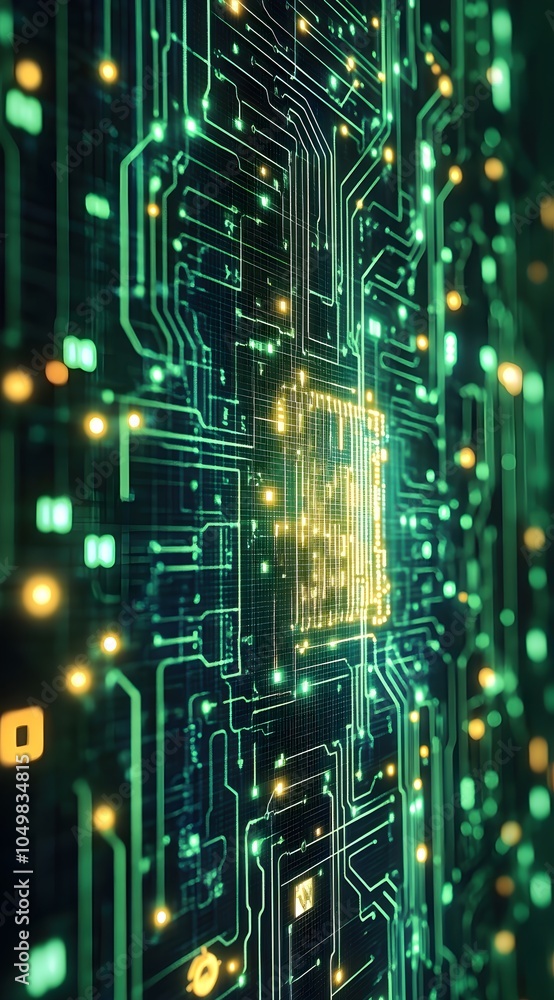 Obraz premium Digital Data Streams in Glowing Background