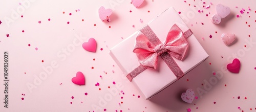 Gift with confetti bows and...