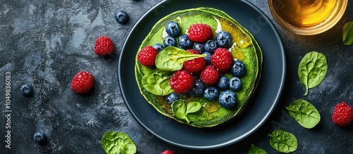 Nutritious green spinach pa...
