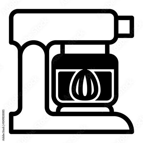 mixer blender icon in glyph style. Black fill 
