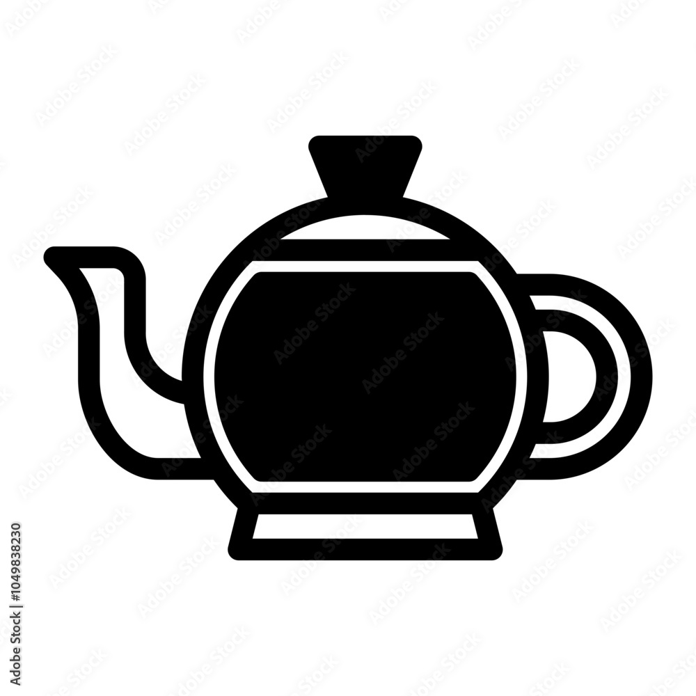 Obraz premium Teapot icon in glyph style. Black fill 