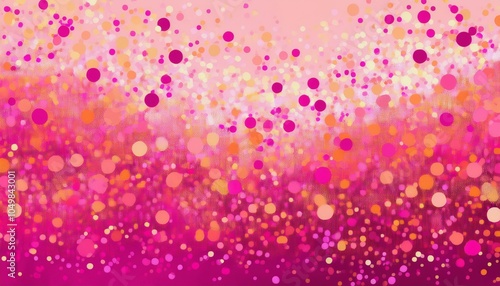 Abstract background with dots of Magenta Pink and dots of Blush Peach.