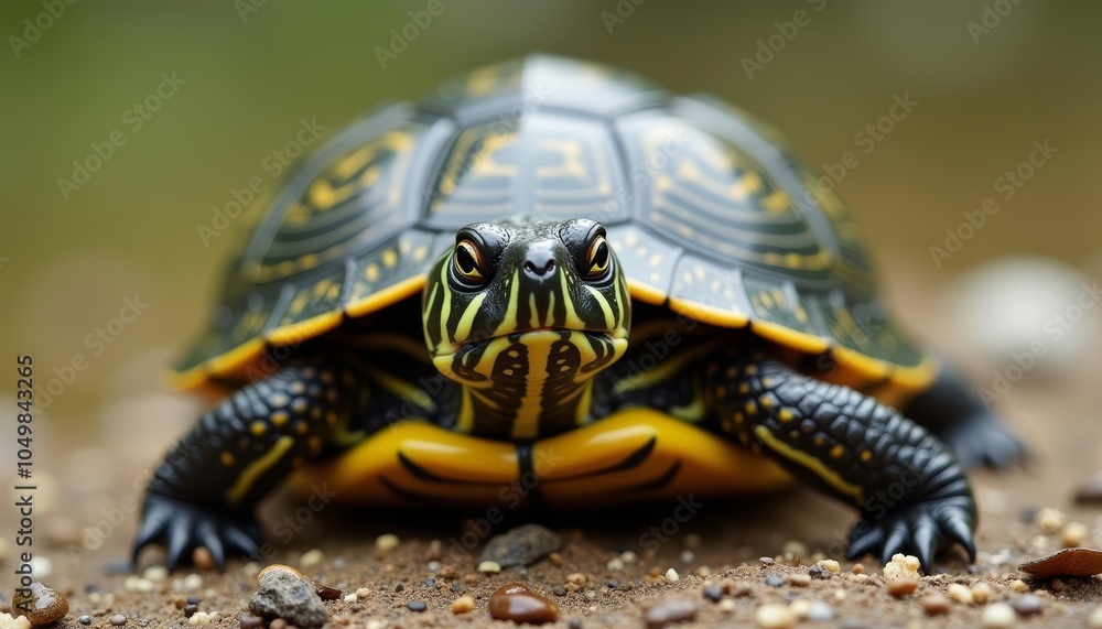 Obraz premium Natures artistry A closeup of a striking turtle