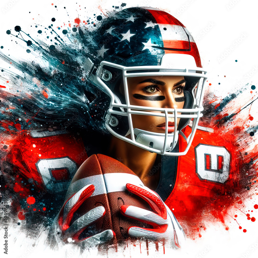 American football player in watercolor American football player in watercolor