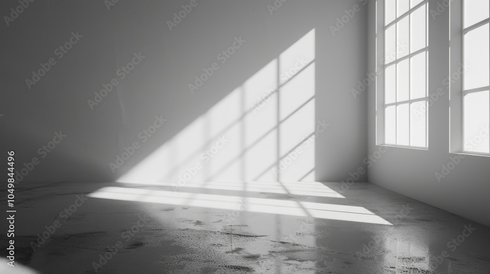 Obraz premium A black and white photo of sunlight streaming through a window, creating a warm and inviting atmosphere