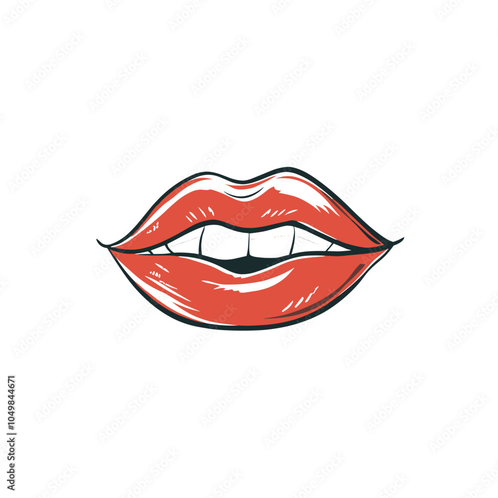 Vibrant red lips with a glossy finish designed for beauty and expression Vibrant red lips with a glossy finish designed for beauty and expression