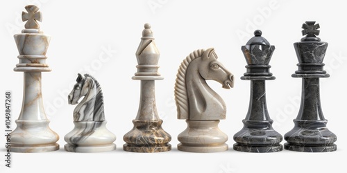 Wallpaper Mural A collection of chess pieces arranged together, ideal for use in illustrations or graphics about strategy and games Torontodigital.ca