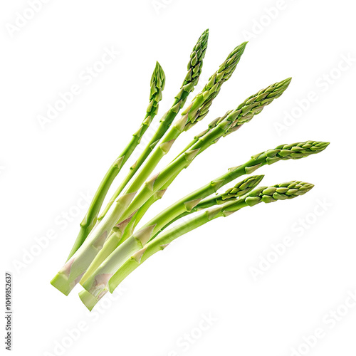 Fresh asparagus spears with bright green color arranged neatly, showcasing their vibrant hue and natural elegance, isolated on white background 

 photo