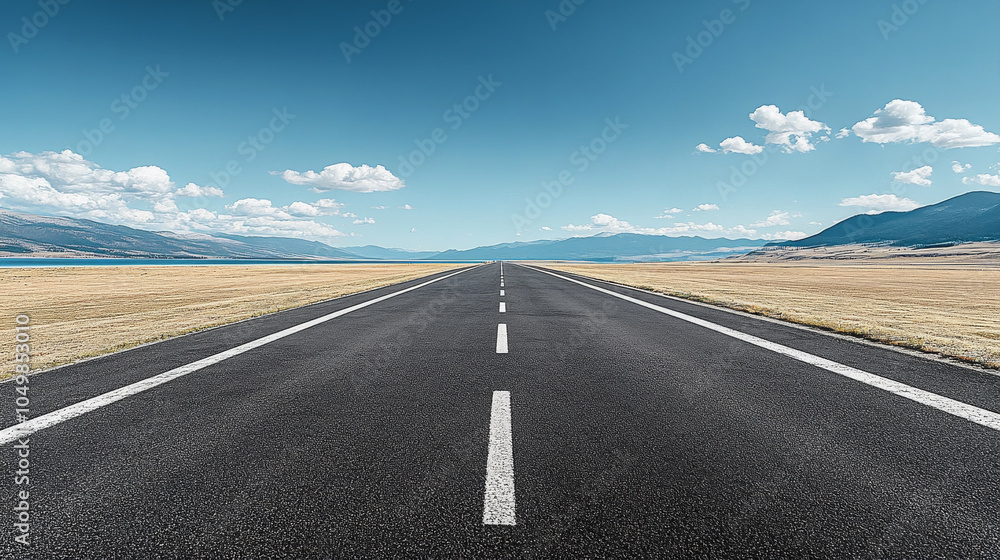 Fototapeta premium outdoor road extreme terrain mountains remote non-urban scenery road highway paradise tranquil nature clouds scenery travel destination natural beauty adventure grandeur road sign sky nobody asphalt t