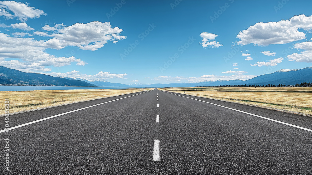 Fototapeta premium outdoor road extreme terrain mountains remote non-urban scenery road highway paradise tranquil nature clouds scenery travel destination natural beauty adventure grandeur road sign sky nobody asphalt t