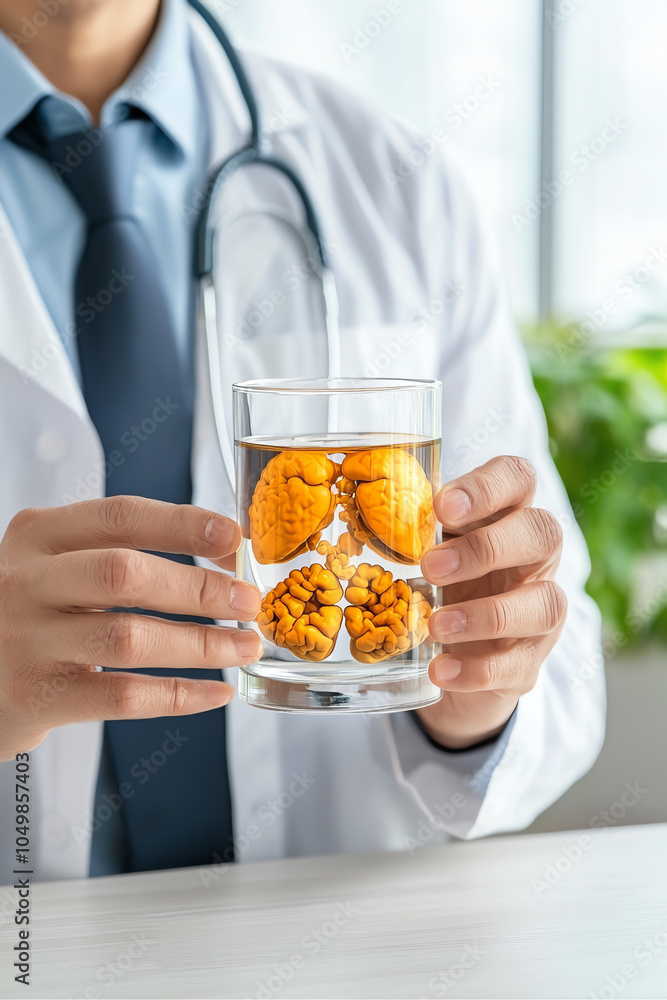 Exploring the intriguing intersection of medicine and neuroscience a unique visual of brain models in a glass Exploring the intriguing intersection of medicine and neuroscience a unique visual of brain models in a glass