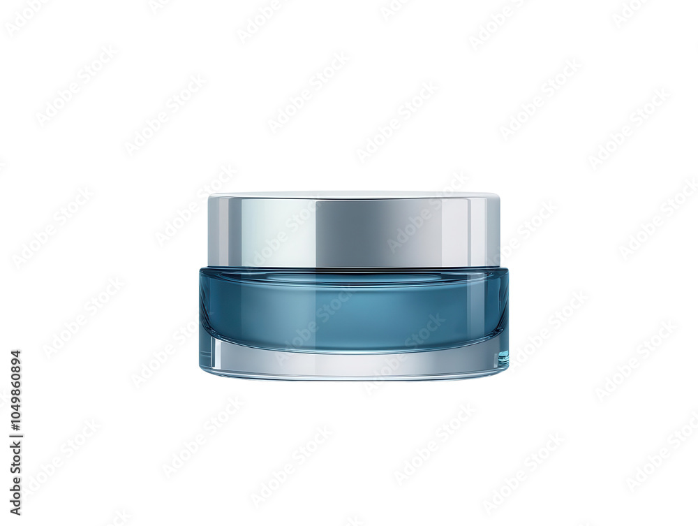 Cosmetic cream jar with a sleek design on a white isolated background. Cosmetic cream jar with a sleek design on a white isolated background.