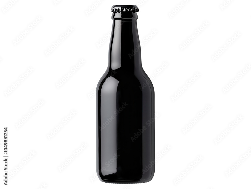 Elegant black bottle isolated on a white background, perfect for branding and promotional use. Elegant black bottle isolated on a white background, perfect for branding and promotional use.