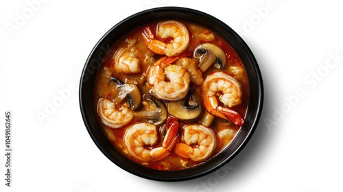 Wallpaper Mural Delicious Shrimp and Mushroom Dish in Black Bowl Torontodigital.ca