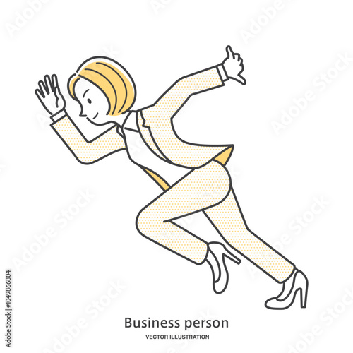 スタートダッシュする女性会社員