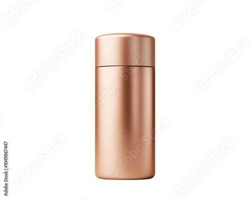 Stylish copper thermos bottle, perfect for travel, outdoor activities, and keeping drinks hot or cold.