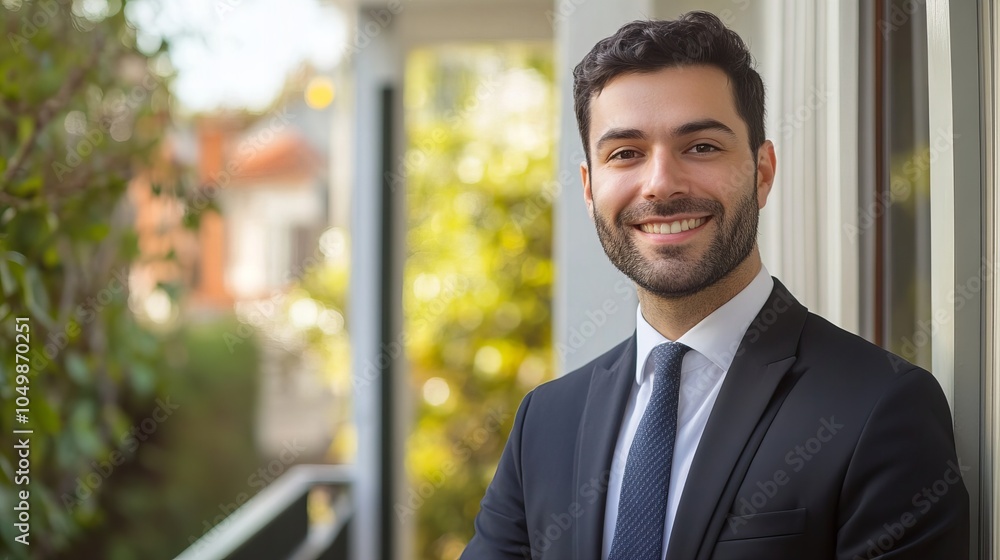 portrait of a smiling, bearded businessman portrait of a smiling, bearded businessman