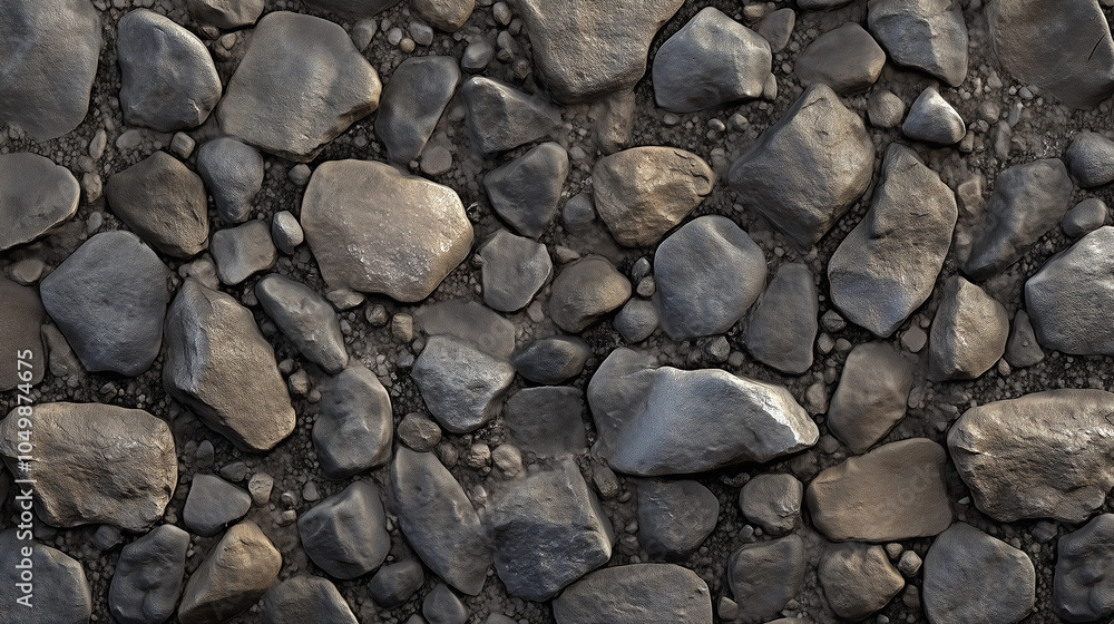 Realistic gravel texture showcasing a natural arrangement of stones in a muted color palette ideal for backgrounds or design projects Realistic gravel texture showcasing a natural arrangement of stones in a muted color palette ideal for backgrounds or design projects