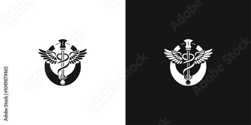 modern laboratory or medicine company logo design for business. made with phoenix wings. easy to use and editable, customizable icon. 