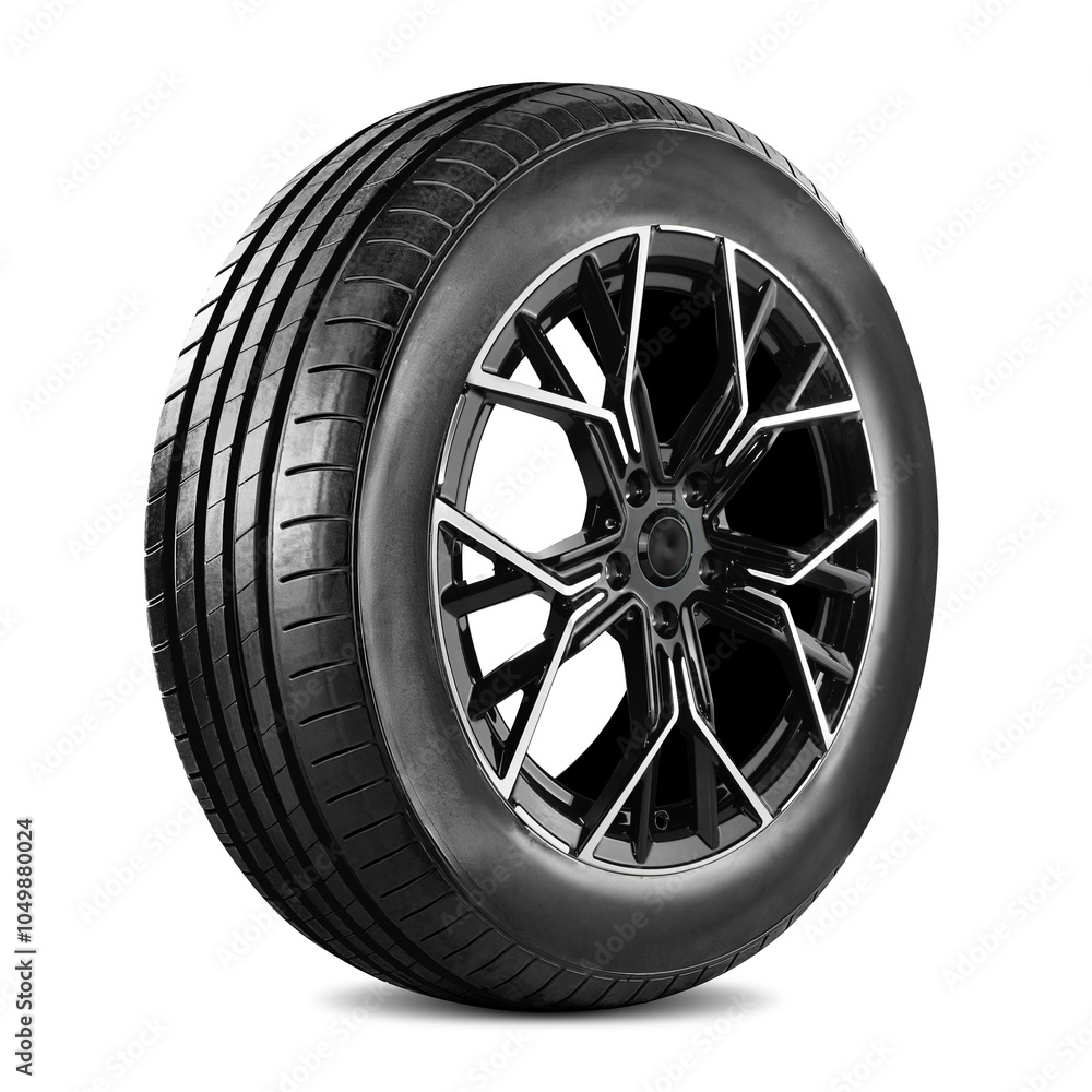 Car wheel and tire, Aluminum wheels, isolated on white background. Car wheel and tire, Aluminum wheels, isolated on white background.