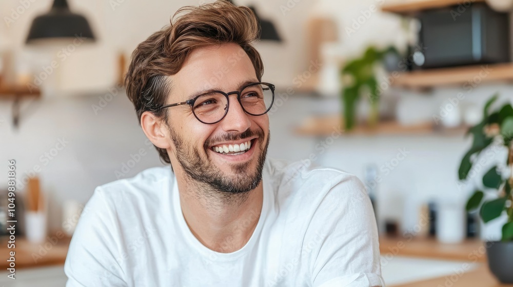 Confident Man Enjoying a Moment of Joyful Relaxation Confident Man Enjoying a Moment of Joyful Relaxation