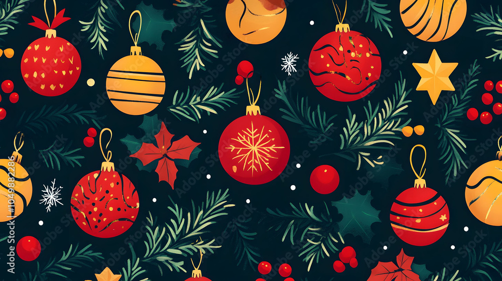 Golden Christmas balls set for festive tree and holiday decorations Golden Christmas balls set for festive tree and holiday decorations