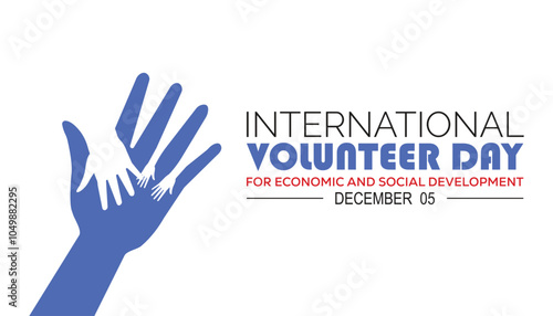 International Volunteer day for Economic and social Development is observed every year on December. People Awareness concept. background, placard, banner template Vector illustration design.