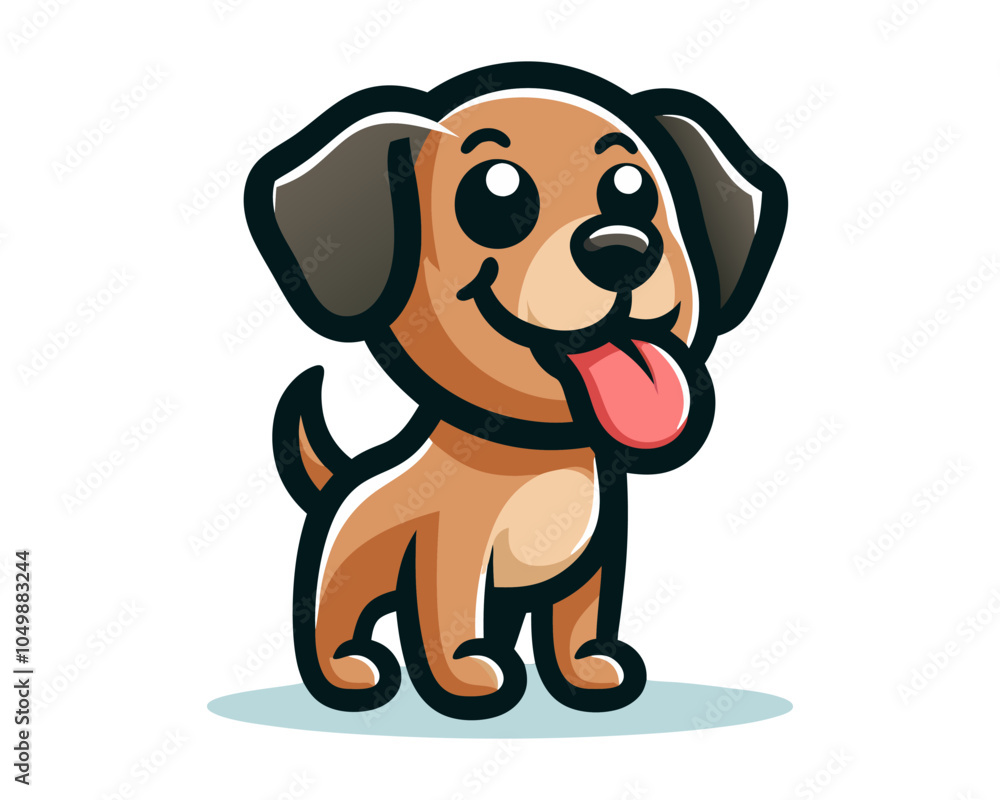 Cartoon Dog Sitting Logo Icon Vector Illustration. Cartoon Dog Sitting Logo Icon Vector Illustration.