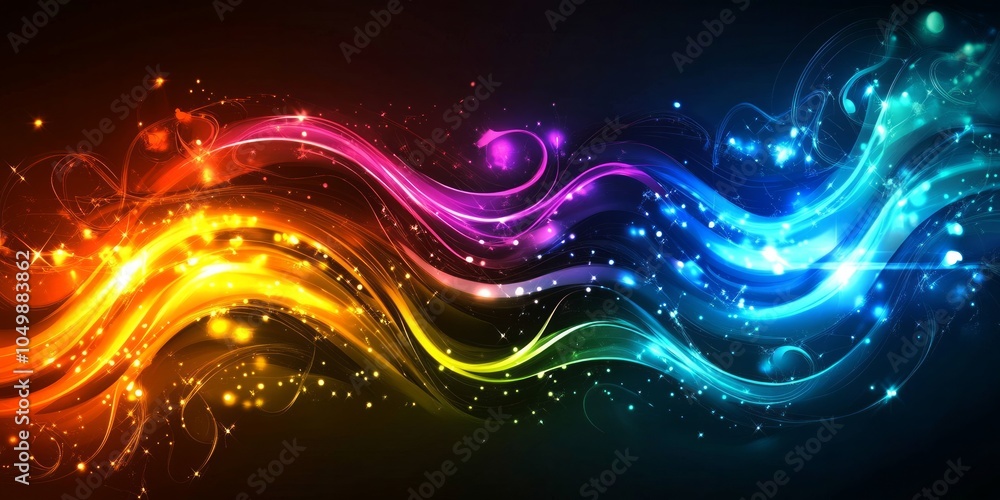 neon flowing waves backdrop with defined space for text addition neon flowing waves backdrop with defined space for text addition