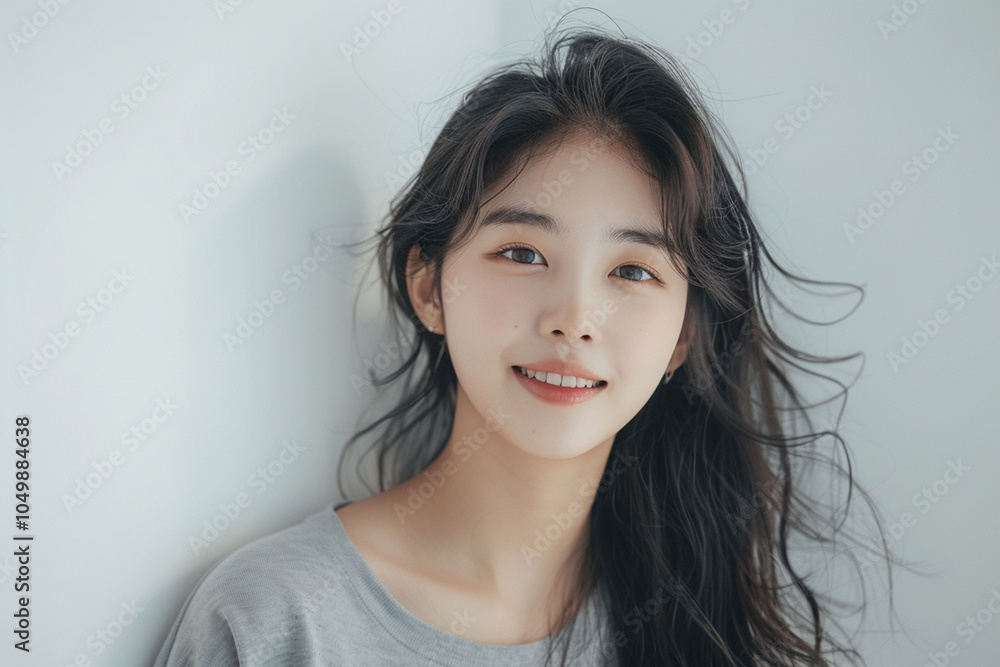 Ethereal Beauty: A Serene Portrait in Soft Blue, Generative AI Ethereal Beauty: A Serene Portrait in Soft Blue, Generative AI