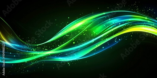 neon flowing waves backdrop with defined space for text addition