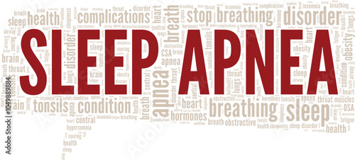 Sleep Apnea word cloud conceptual design isolated on white background.