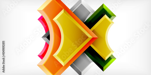 Square, arrow shapes with round elements Vector Illustration For Wallpaper, Banner, Background, Card, Book Illustration, landing page