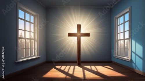 cross on the wall - Christian Praying room