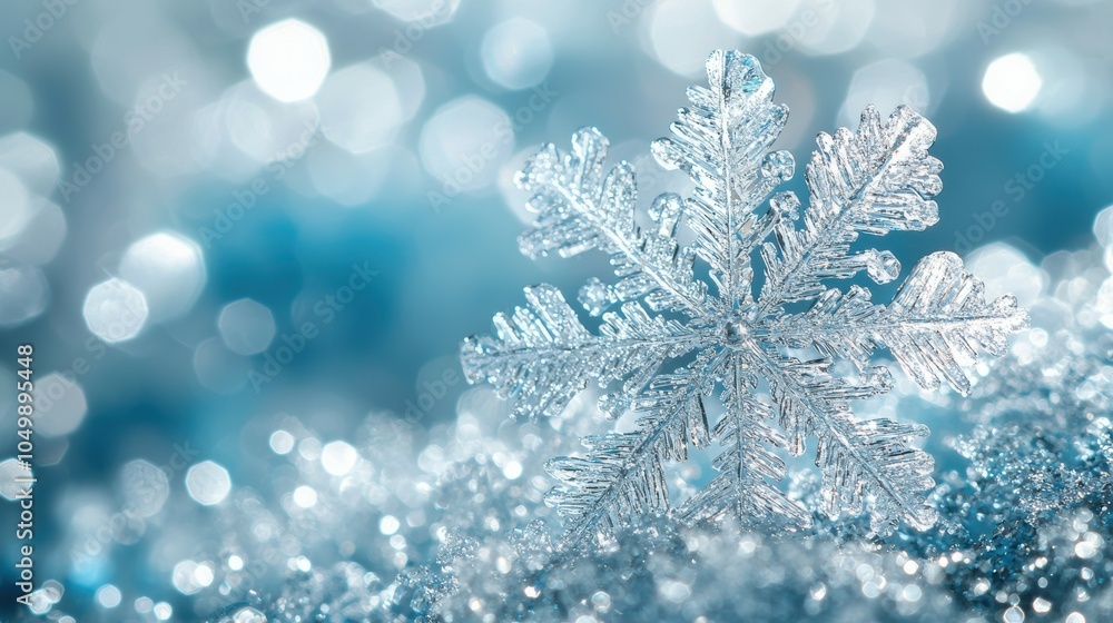 Frosty elegance an abstract winter wonderland with icy blue hues and sparkling snowflakes Frosty elegance an abstract winter wonderland with icy blue hues and sparkling snowflakes